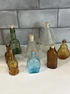 Vintage Lot of 8 Mini Glass Medicine Bottles w Corks Wheaton+ - Picture 1 of 11