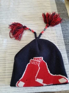 Boston Red Sox Beanie Hat W/ Tassles Youth One Size New Era - Picture 1 of 3