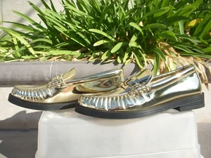 Jimmy Choo ADDIE Gold Patent Leather, Black Sole, Comfortable Wmn's Sz 37.5, NIB - Picture 1 of 22