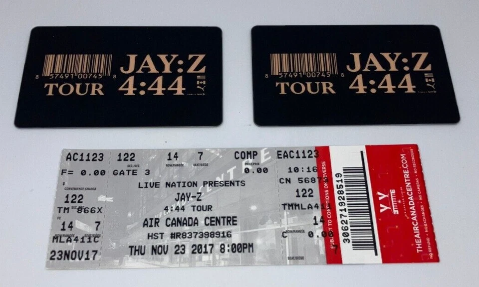 Jay-Z 4:44 Tour Air Canada Centre Toronto Concert Ticket Stub Promo Cards 2017 - Image 1 of 2
