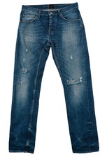 Tiger of Sweden W33/L32 BLUE JEANS Men Rocky Distressed Rough Denim Pants