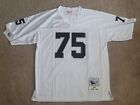 Maillot blanc Los Angeles Raiders Howie Long #75 Mitchell and Ness Throwback