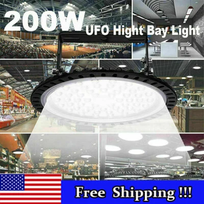 COSHALL 200W UFO LED High Bay Light Warehouse Industrial Light Fixture 20000LM US