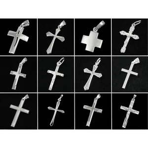 Kreuz Anhänger Kommunion Taufe Konfirmation 925 Silber auf Wunsch mit Kette - Bild 1 von 20