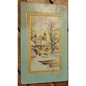 Antike Postkarte 1910 Winter Cottage Szene an Miss Mary Bowman Austin Minnesota - Bild 1 von 2