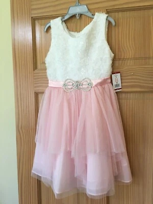NWT Emily Rose Special Occasion Dress Girls Floral Tulle Pink Easter Wedding - Image 1 of 2