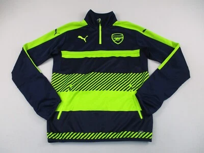 Suéter Puma Arsenal Para Hombres Pequeño Entrenamiento Top Cuarto Cremallera Neón Voltio Verde Azul Foto 1 de 4