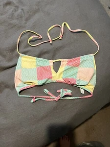 Vineyard Swim Vines Pink Blau Gelb Patchwork Wal Bikini Oberteil Gr. XS. - Bild 1 von 4