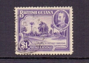 BRITISH GUIANA 1934 $1 BRIGHT VIOLET SG300 USED CAT £55 - Picture 1 of 2