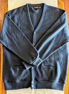 Vintage PAR FOUR Navy Blue Knit Button Up Cardigan Sweater Size Men's 2XL - Picture 1 of 10