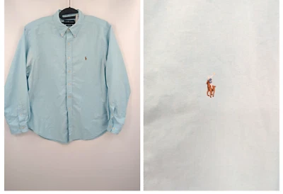 Mens POLO Ralph Lauren Classic Fit Dress Shirt  Blue 18 36/37 Flesh Pony - Image 1 of 4