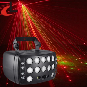 DJ Disco Beam 4IN1 Stage Light Red Green Laser Patterns Strobe LED Effect Light - Picture 1 of 11