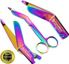 HEAVY DUTY GERMAN 1 Lister Bandage Nurse Scissors - 5.5" Titanium Color Rainbow