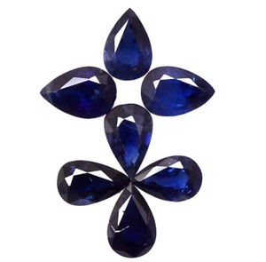 Natürlicher blauer Saphir Birnenschnitt 6x4 mm Posten 02 Stck. 0,94 CTS facettierter loser Edelstein - Bild 1 von 6