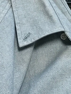 FRANK & OAK Mens Sport DRESS Shirt Size M BLUE DENIM Button Down Cotton - Image 1 of 4