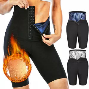 Women Sauna Sweat Shapewear Sports Shorts Fat Burner Pants Trimmer Waist Trainer - Picture 1 of 22