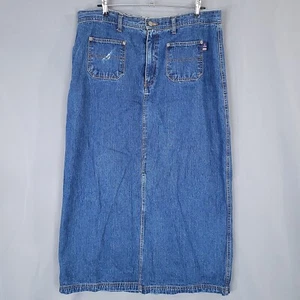 Bill Blass Women's Denim Skirt Midi Straight Blue Size 16 - Picture 1 of 12