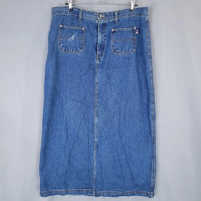 Falda vaquera midi recta azul Bill Blass para mujer talla 16 Foto 1 de 4