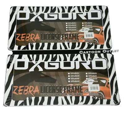 Marco de placa de licencia con impresión de cebra marco de plástico para automóvil camión juego de 2 piezas nuevo regalo Foto 1 de 4