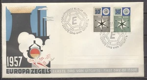 FDC E32 - VERENIGD EUROPA 1957 - ONBESCHREVEN MET DEELS GESLOTEN KLEP Zv872 - Afbeelding 1 van 2