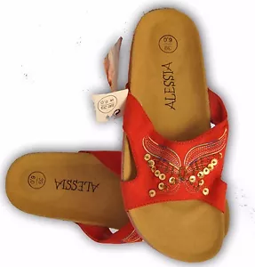 Neu mit Etikett Alessia Pailletten Pantoletten Pantoletten Größe EUR 39 / US 8 1/2 rot Sandalen Sommer - Bild 1 von 2