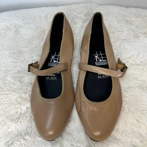 TICTACTOES Women’s Sz 6.5 Wide Mary Jane Shag Dance Shoes Tan Khaki Street Flats - Picture 1 of 4
