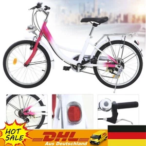 20 Zoll 6-Gang Kinder Mädchen Fahrrad Kinderrad Citybike Rosa Kinderfahrrad - Bild 1 von 12