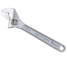 Kosma Adjustable Wrench Chrome Plated 375 mm | Adjustable Jaw Pipe Wrench