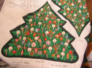 Cranston Print Works Nostalgia OLD FASHIONED 3~D CHRISTMAS Tree Fabric Panel - Picture 1 of 4