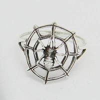 Spinne Netz Ring 925er Silber Symbol Schmuck - Neu