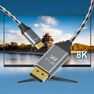 HD Video Cable Type C To Display Port 8K At 60Hz 1.4 For IOS Laptop Adapter DOB - Photo 1 sur 21
