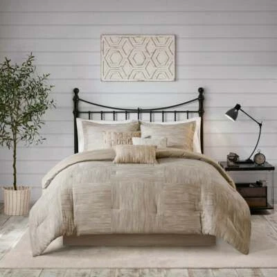 QUALITY NEW! ~ MODERN ELEGANT CHIC TAUPE TAN BEIGE GOLD COZY ULTRA SOFT COMFORTER SET