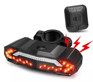 USB Rechargeable Wireless Bike Bicycle LED Tail Lamp Brake Turn Signal Light NEW - Picture 1 of 12