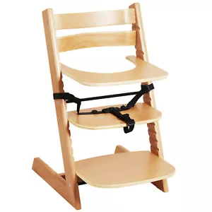Baby High Chair Convertible Adjustable Wooden Toddler Chair with Tray - Picture 1 of 12
