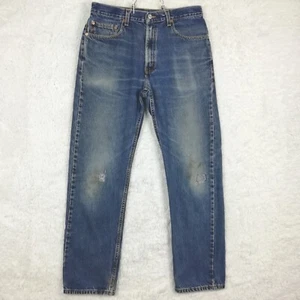 Vtg Levi's Mens Jeans 505 Straight Leg Regular Fit 90's Denim Whiskering 34x32 - Picture 1 of 16