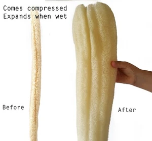 2X - Cleo's Natural Loofah X-Large Bath Sponge | Back Scrubber | Shower Loofa - Picture 1 of 10