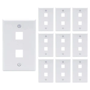 10 Packs Wall Plate 2 Port White Unbreakable Toggle Outlet Cover - Picture 1 of 5