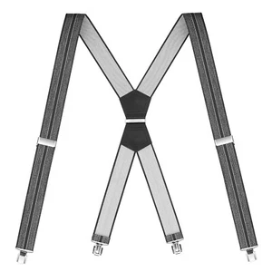 Buyless Fashion Suspenders Mens - 48" Elastic Adjustable Straps 1 1/4" - X Shape - Picture 1 of 91