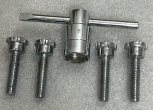 Wire hubcap wheel cover lock nut tool wrench key 4 locking bolts Code #1 chrome - Picture 1 of 8