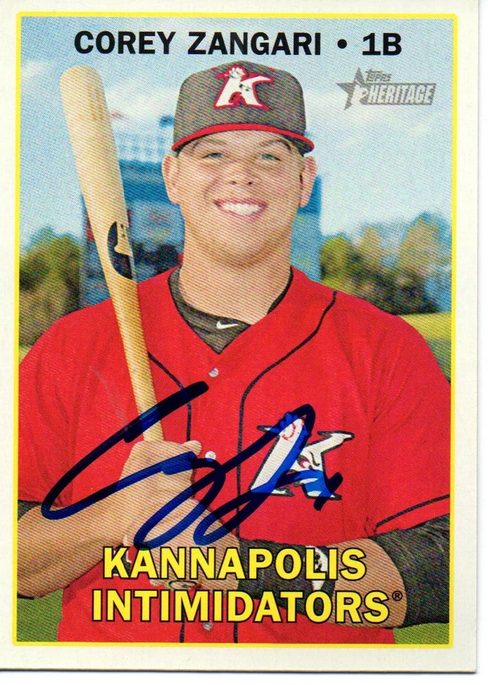 Corey Zangari Kannapolis Intimidators 2016 Topps Heritage Minors Signed Card - Image 1 of 1