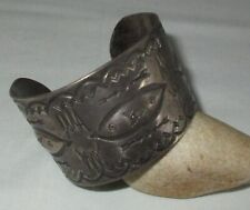 Vintage Early Navajo American Indian Old Pawn Sterling Silver Cuff Bracelet 