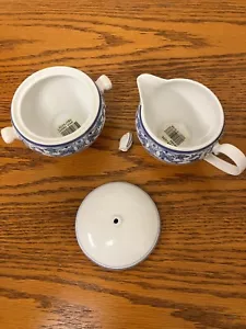 NUOVO DI ZECCA! MAI USATO! Mikasa Ashley Hall Creamer PLUS Set ciotola da zucchero e coperchi - Foto 1 di 9