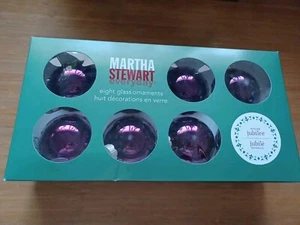 Martha Stewart Winter Jubilee Purple Plum Christmas Ornaments 2 Boxes of 8 Each - Imagen 1 de 7
