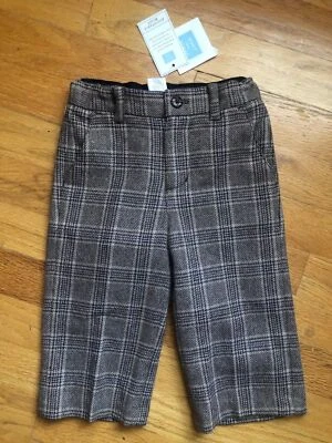 Janie & jack 12-18M NWT wool blend brown plaid dress pants - Image 1 of 4