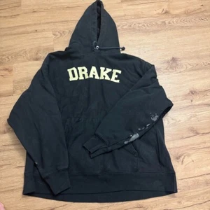 Champion Reverse Weave Drake University Bulldogs Hoodie Mens 2XL XXL Black STAIN - Picture 1 of 8