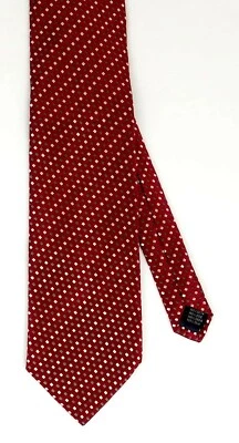 Valerio Garati Mens Silk Silver Maroon Geometric Design Necktie  Shimmery Look - Image 1 of 3
