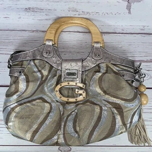 Guess Purse Bag Metallic Pewter Gold Bronze - Picture 1 of 7