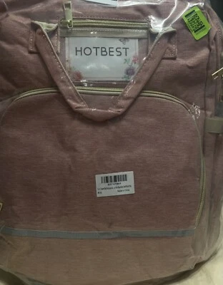 HOTBEST Diaper Bag Baby Changing Pad Backpack, Pink, Large New  - Image 1 of 3