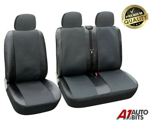 Fundas de asiento negras de cuero PU y tela premium para Mercedes Sprinter Vito Viano - Imagen 1 de 6