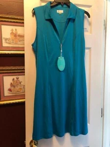 NWT Ladies Greg Norman TEAL Sleeveless Polo Golf Tennis Dress - M & L - Picture 1 of 1